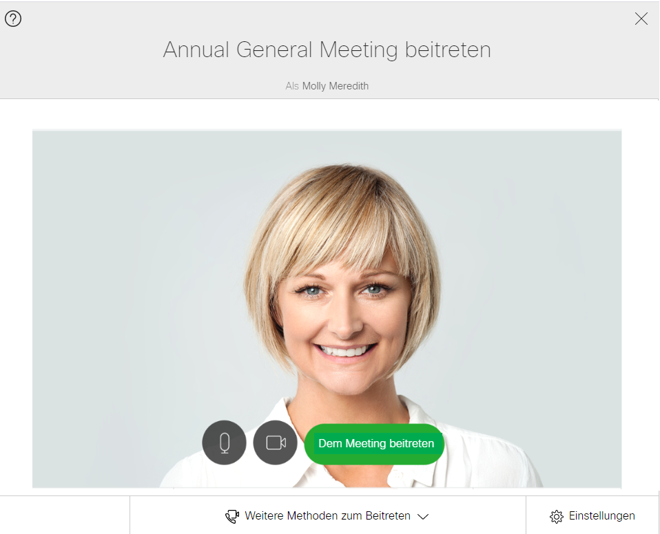 Join meeting screen